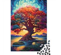 Fantasy Tree Sunset Recycled Cardboards Autumn Glow Tree Puzzles for Adult, Anxiety Reducer, for Wall Decoration And Gifts, Great Gift Ideas for Men 70x50cm/1000pcs