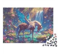 Fantasy Unicorn Winged 1000 Pezzi Cartolina Premium Pacchetto Puzzle Senior Jigsaw Entusiasti Difficile Sfidante Decorazione Murale Pacchetto Valore 38x26cm/1000pcs