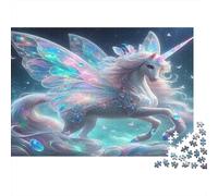 Fantasy Unicorn Winged Challenging & Brainteasing Puzzle: Winged Iridescent Unicorn for Adults & Kids Age 12 Years Up 38x26cm/1000pcs