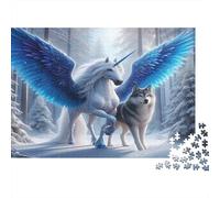 Fantasy Unicorn Wolf Colourful Pegasus & Wolf 1000 Pcs Jigsaws for Adults The Impossible Challenge Fun Present 70x50cm/1000pcs