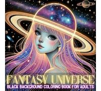 Fantasy Universe Black Background Coloring Book For Adults: Explore the Beauty of Galactic Goddesses, Cosmic Warriors, and Celestial Dancers with ... Designs for Relaxation and Creativity.
