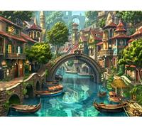 Fantasy Village Canal Puzzle 300 Pezzi Per Amici E Famiglia in Serata Rompicapo Sfida Creativa Giochi Da Tavolo Relax E Intelligenza Regalo Natale 300 PCS
