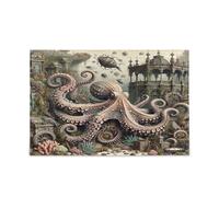 Fantasy Vintage Octopus Puzzle in legno per adulti Pretty Puzzles 1000 Pezzi Puzzle per Famiglia 29,5 × 19,17,8 cm