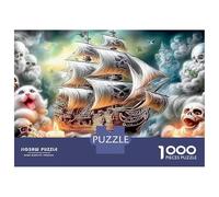 Fantasy Voyage Set Puzzle in Cartone Robusto Da 1000 Pezzi, Ghost Ship, Puzzle Fai Da Te, Gioco Educativo, Sfida, Attività Divertente, Creatività, Arte 52x38cm/1000pcs