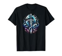 Fantasy Warrior Mystic Dragon Sword Flame Maglietta