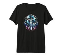 Fantasy Warrior Mystic Dragon Sword Flame Maglietta Premium