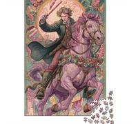 Fantasy Wizard on Horseback Art Print Puzzle Impossible 1000 Pezzi Decorazione Per La Casa. Giochi Rilassamento E Intelligence Per Adulti E Ragazzi Da 14 Anni 70x50cm/1000pcs