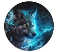 Fantasy Wolf 1000-Teile-Puzzle für Erwachsene, rund, aus Pappe, für Teenager und Familienspaß, perfektes Weihnachtsgeschenk, 1000 Teile (67,5x67,5cm)