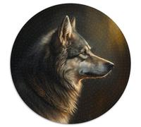 Fantasy Wolf 1000-teiliges Puzzle, runde Puzzles, geeignet für Geburtstage, Halloween, Thanksgiving, Ostern, 1000 Teile (67,5x67,5cm)