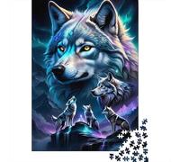 Fantasy Wolf Pack Recycled Cardboard Pieces Cosmic Wolves Puzzles for Adult, Educational Game Decompression, for Wall Decoration And Gifts, Housewarming Gift for Adults 52x38cm/1000pcs