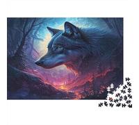 Fantasy Wolf Portrait 100% Recycled Cardboard Black Wolf Nebula Art 1000 Piece Jigsaw Puzzles Adults And Children Fun Present 70x50cm/1000pcs