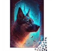 Fantasy Wolf Portrait Recycled Cardboard Material Dark Wolf Jigsaw Set for Adults, Educational Game Decompression, For Wall Decoration & Gifts, Great Gift for Women, Gifts for Men 38x26cm/1000pcs
