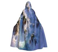 Fantasy Wonderland Witch Costume - Costume horror Halloween con mantello con cappuccio per uomo, perfetto per cosplay e feste