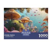 Fantasy World of Mushrooms 1000 Pcs Cartone Robusto Puzzle Underwater Dwelling Sfida Unica Gioco Creativo Puzzle Decorazioni Per La Casa 38x26cm/1000pcs