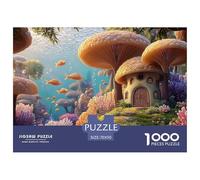 Fantasy World of Mushrooms 1000 Pezzi Cartone Robusto Puzzle Underwater Dwelling Immagini Vibranti Gioco Per Famiglie Puzzle Per Bambini 70x50cm/1000pcs