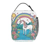 FantasyBloomHorn, borsa termica per il pranzo per uomini e donne, design con stampa completa, riutilizzabile, a prova di perdite, grande capacità, per lavoro, scuola, ufficio, viaggi, picnic, con