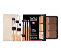 FantasyDay Professionale 10 Colori Coprenza Elevata a Lunga Tenuta Correttore Crema Concealer Palette Contouring Viso Correttori Makeup Gift Set per Hide Occhiaie e Imperfezioni con 11 Pennelli Trucco