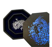 Fantasydice,Fire Dragon,Vassoio per dadi,Ottagono 20 cm con coperchio e area di messa a punto dei dadi- Contiene 5 set di dadi (7, Call of Cthulhu, Shadowrun. (Blue Wizard)