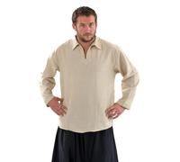 FANTAZIA Camicia Relax Canapa - Taglia S a XXXL Bianco/Ecru, Bianco / Ecru, XXL