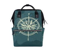 FANTAZIO Borsa Mummia Zaino Bussola Sulla Mappa del Mondo Borsa Scuola