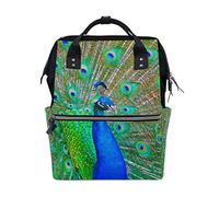 FANTAZIO Mummy Bag Zaino The Peacock diffonde la sua coda modello borsa scuola
