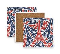 FANTAZIO Tour Eiffel - Sottobicchiere per bicchieri da vino e tè, con diversi motivi, adatto per tipi di tazze e tazze, Di legno, 1, 1 piece set