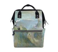 FANTAZIO Zaini Angelic Unicorn White Horse School Bag Canvas Daypack