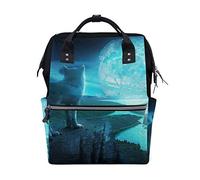 FANTAZIO Zaini Animal Wolf con Chapped Earth School bag tela Daypack