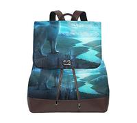 FANTAZIO ZAINO Animal Wolf con Chapped Earth School bag pelle Daypack