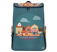 FANTAZIO Zaino da viaggio per computer portatile City In Rain durevole per scuola universitaria o computer portatile