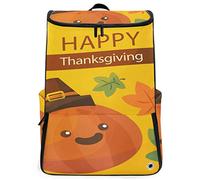 FANTAZIO Zaino da viaggio per computer portatile con scritta"Happy Thanksgiving College School Computer Bookbag per Outdoor Camping Adatto fino a Notebook