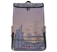 FANTAZIO Zaino da viaggio per computer portatile Future City Paesaggio durevole scuola scuola computer zaino per campeggio esterno adatto fino a notebook