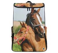 FANTAZIO - Zaino da viaggio per computer portatile, pony e mamma cavallo, durevole, adatto a scuola e computer