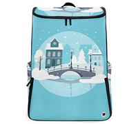 FANTAZIO Zaino da viaggio per computer portatile Snowy City durevole per scuola universitaria, per campeggio all'aperto, adatto a notebook