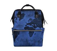 FANTAZIO Zaino Mummia Blu Scuro Modello Mappa del Mondo