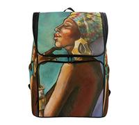 FANTAZIO - Zaino per computer portatile, motivo: principesse africane con pittura a olio, ideale per viaggi, escursioni, campeggio, scuola