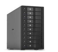 FANTEC 10x USB3.2 Gen2 10G hard disk docking station for 10x SATA 3.5/2.5 inch SSDs and HDDs. Transfer rates up to 10Gbit/sec, no tools required, 2x USB cable. Metal housing black