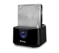 FANTEC DS-X1U3-Glanz USB3.2 Gen1 docking station for 1x SATA 3.5/2.5 inch SSD/hard disk, transfer rates up to 5Gbit/s (SUPERSPEED), high-gloss plastic, black