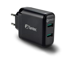Fantec QC3-A22 Adattatore USB da 36W, Nero
