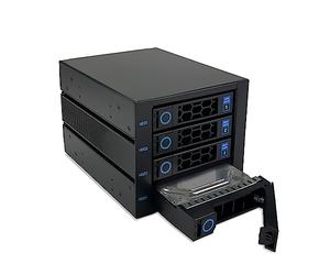 FANTEC WR-NVMeU.2-C3141 U.2/SAS/SATA backplane for 4× 3.5"/2.5" NVMe/SSD/HDD, in a 3x 5.25" module, data connection via SFF8654 and SFF8643, 80mm fan on the rear, black
