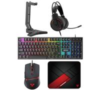 FANTECH P51S - Tastiera da gioco e mouse combinata, cuffie e supporto, tappetino per mouse cablato RGB Rainbow Keyboard PC per principianti Gamer Basic 5 in 1 Set da gioco