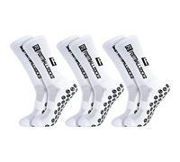 FANTESI 3 Paia di Calzini da Calcio per Uomo e Donna, Sportivi Antiscivolo per Pallacanestro, Bianco, 39-46