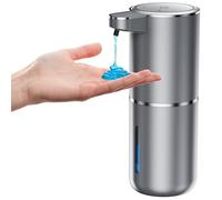 Fantictas Dispenser Sapone Automatico, Erogatore Sapone Liquido, 380 ml Dispenser Sapone Bagno con Sensore a Infrarossi, Dosatore Sapone Bagno Automatico per Cucina e Ufficio, IPX5, Argento
