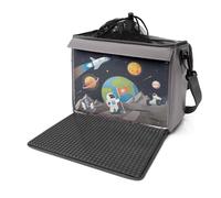 fantifant Custodia per mattoncini con piastra pieghevole adatta per mattoncini di molte marche, Grigio meteorite, M - für kleine Steine, Borsa colorata con piastra in pietra