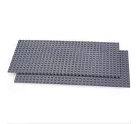 fantifant Set di 2 pannelli per mattoncini di fissaggio grigio asfalto 255 x 128 x 3 mm, 16 x 32 gommini non impilabili, compatibili con la borsa Lego per mattoncini da costruzione S