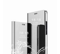 FanTing Cover per Huawei P30 Pro, Flip Cover,Custodia per telefono a specchio semi-trasparente, custodia per Huawei P30 Pro-argento