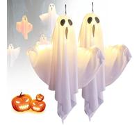 Fantome Halloween Decoration, Ghosts Hanging Halloween Deco, Halloween Fantasma Appeso Decorazione, Fantasmi Appesi per Halloween (Bianco-