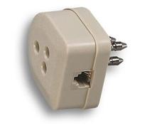 Fanton 22170 Spina Tripolare Telefonica + Presa Tripolare + Presa Per Connessione Plug 6/4 C.