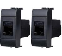 Fanton 23700-32 Presa dati RJ45 UTP 180° cat.5e crimpaggio senza utensile con adattatore per placche e supporti BTICINO LIVING LIGHT/INTERNATIONAL (Confezione da 2)