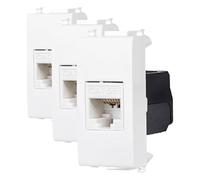 Fanton 23700-39 Presa dati RJ45 UTP 180° cat.5e crimpaggio senza utensile con adattatore per placche e supporti VIMAR PLANA (Confezione da 3)